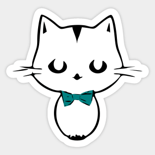 Cute Kawaii Kitten with bow tie Sticker